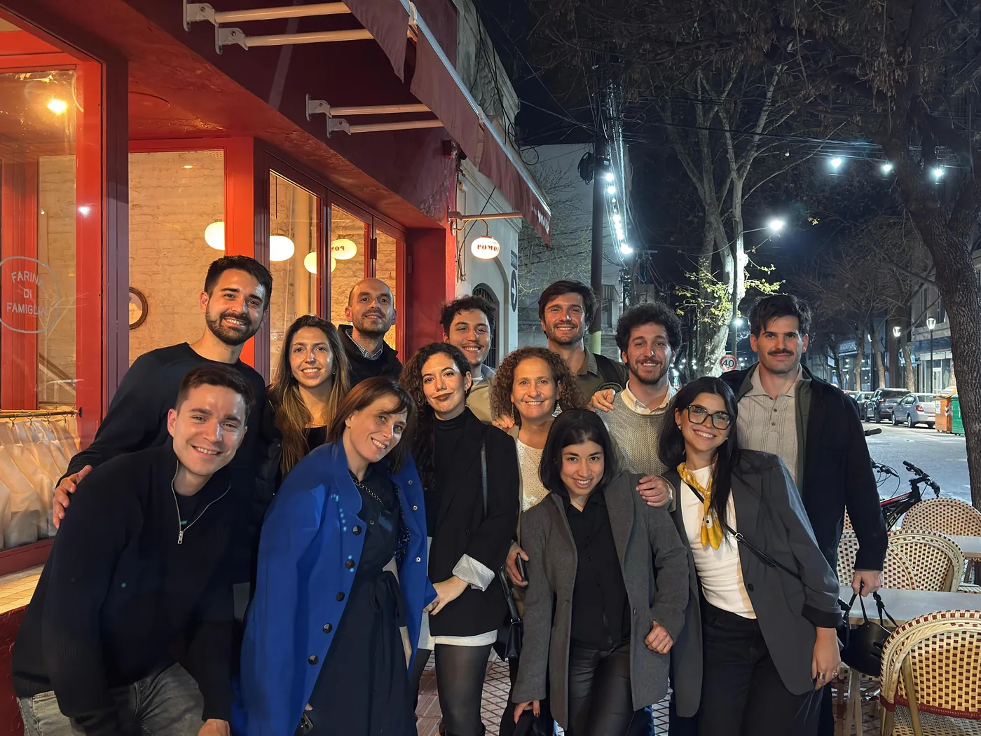 Founders and operators outside Farina di Famiglia at the FTW Investment Climate Dinner in Santa Fe
